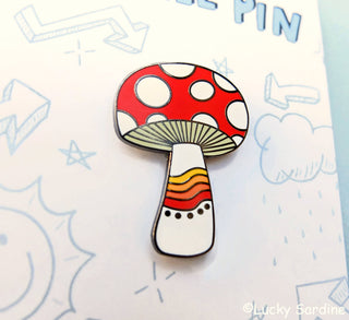 Retro Mushroom Enamel Pin