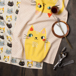 Meow Meow Cats Kitchen Towels
