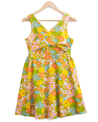 Sixties Retro Floral Women's Jersey Summer Dress
