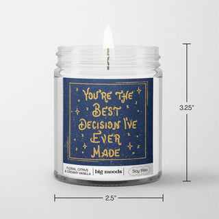 "You're The Best Decision" 5oz Soy Candle Gift Idea | Little Hippie