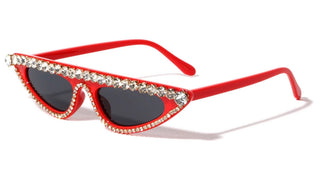 Rhinestone Flat Sunglasses