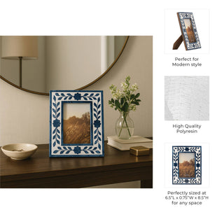Blue Floral Photo Frame