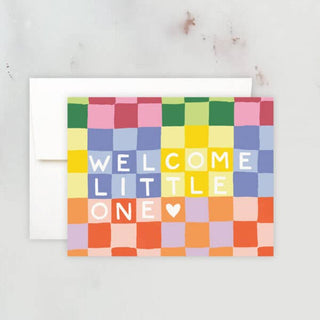 Checkered Rainbow Baby Card