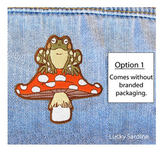 Toad & Mushroom Embroidered Iron-On Patch