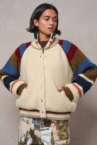 Chunky Rib-Knit Faux Fur Lined Cardigan