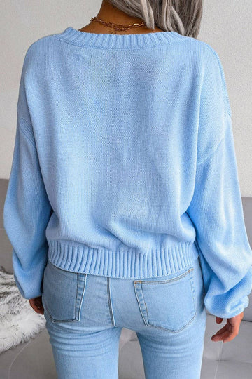 Cloud Cropped Blue Cardigan