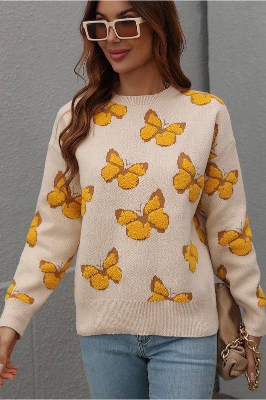 VINTAGE LOOK BUTTERFLIES SWEATER CLIP BY JUMBL