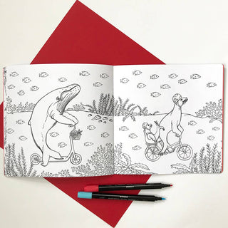 Jungle to the Sea Animals on Bikes Coloring Book