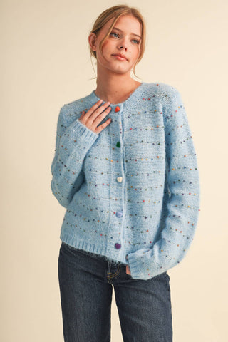 Speckled Knit Sweater Cardigan