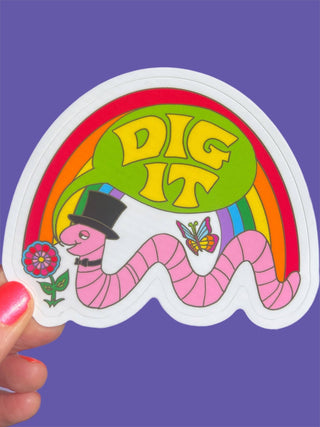 Dig It Worm Sticker