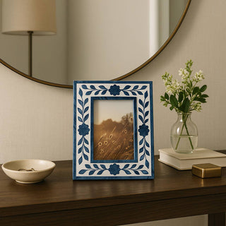 Blue Floral Photo Frame