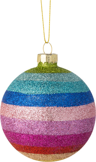 Multicolor Glitter Glass Ball Ornament