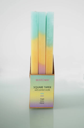 Green Multi-Scented Square Taper Candle