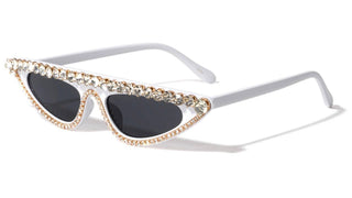 Rhinestone Flat Sunglasses