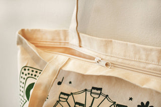 Brooklyn Canvas Tote Bag with Zipper Closure