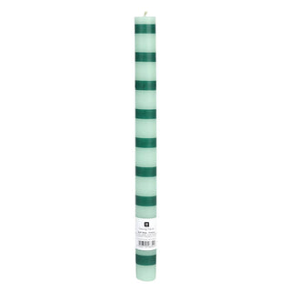 Green Stripe Dinner Candles