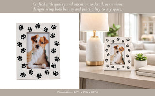 Resin Wood Paw Prints Photo Frame