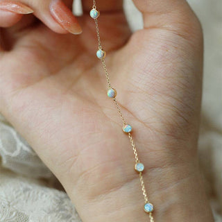 Opal Charm Stacking Bracelet