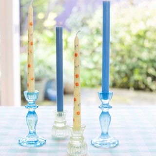 Floral Yellow & Pink Dinner Candles