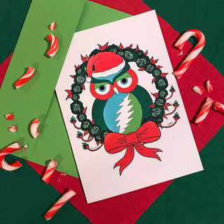 Grateful Dead Holiday Owl Greeting Card