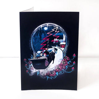 Grateful Dead Winter Sleigh Steal Your Face Greeting Card