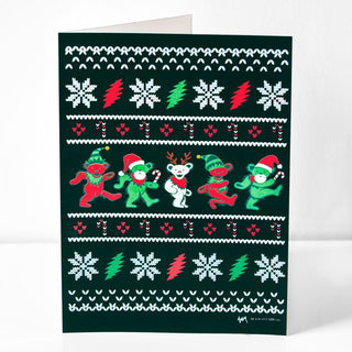 Grateful Dead Ugly Christmas Sweater Jingle Bears Christmas Card