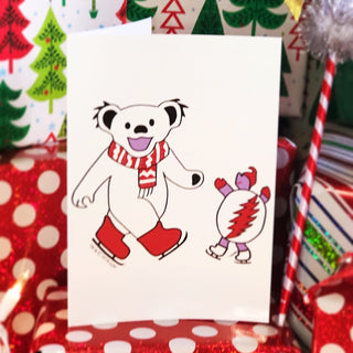 Grateful Dead Ice Skating Bear & Terrapin Greeting Card