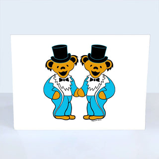 Grateful Dead Wedding Bears Two Grooms Greeting Card