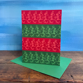 Grateful Dead Christmas Dancing Skeletons Greeting Card