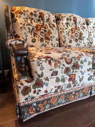 1970s Floral Grandma Couch Sofa