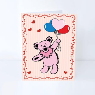 Grateful Dead Bear With Balloons Greeting Card