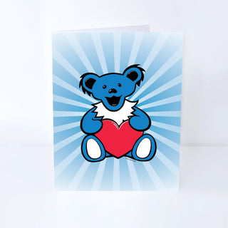 Grateful Dead Heart Bear Greeting Card