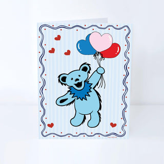 Grateful Dead Bear With Balloons Greeting Card