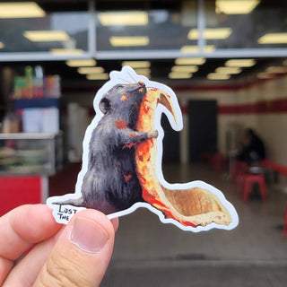 Pizza Lover Rat Vinyl Sticker