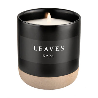 Leaves Soy Candle Black Stoneware