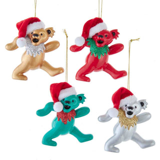 Grateful Dead Santa Bear Christmas Tree Ornaments (4 pack) | Little Hippie