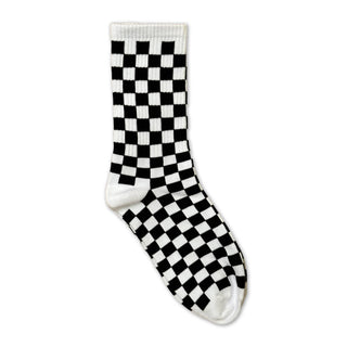 White Checkered Skater Socks
