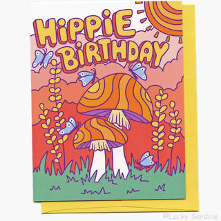 Hippie Birthday, Groovy Mushroom Greeting Card