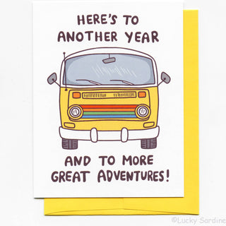 Hippie Van Birthday or Anniversary Greeting Card