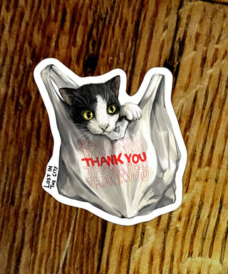 Bodega Cat in Bag Sticker | Lost in the City