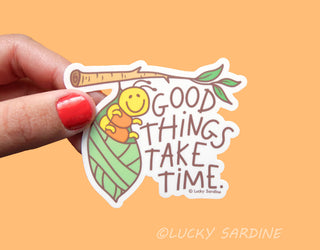Good Things Take Time, Caterpillar Vinyl Sticker