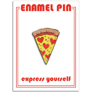 Pizza Slice with Hearts Pin