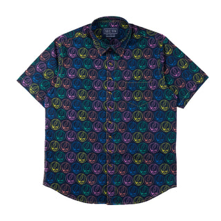 Grateful Dead Neon Steal Your Face Button Down Short Sleeve