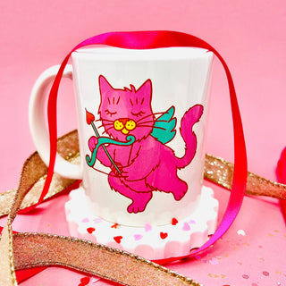 Cupid Kitty Pink Mug