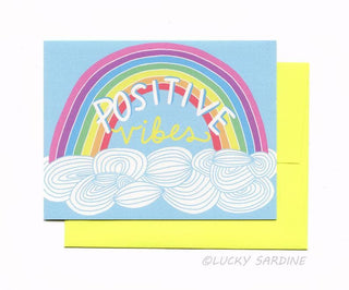 Positive Vibes Rainbow Greeting Card