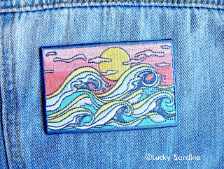 Ocean Waves Ocean Sunset Embroidered Patch