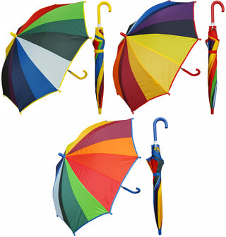 Children Umbrellas -Multicolor Stripes 32" Arc Manual w/Hook