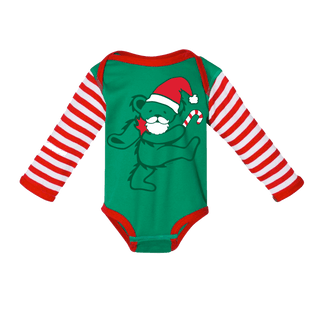 Grateful Dead Santa Bear Long Sleeve Baby One Piece | Little Hippie