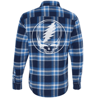 Steal Your Face Blue/White Men's Flannel | Little Hippie