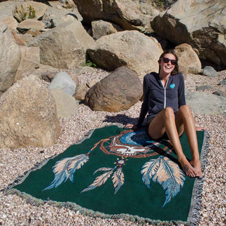 Grateful Dead Dreamcatcher Stealie Woven Cotton Blanket | Little Hippie
